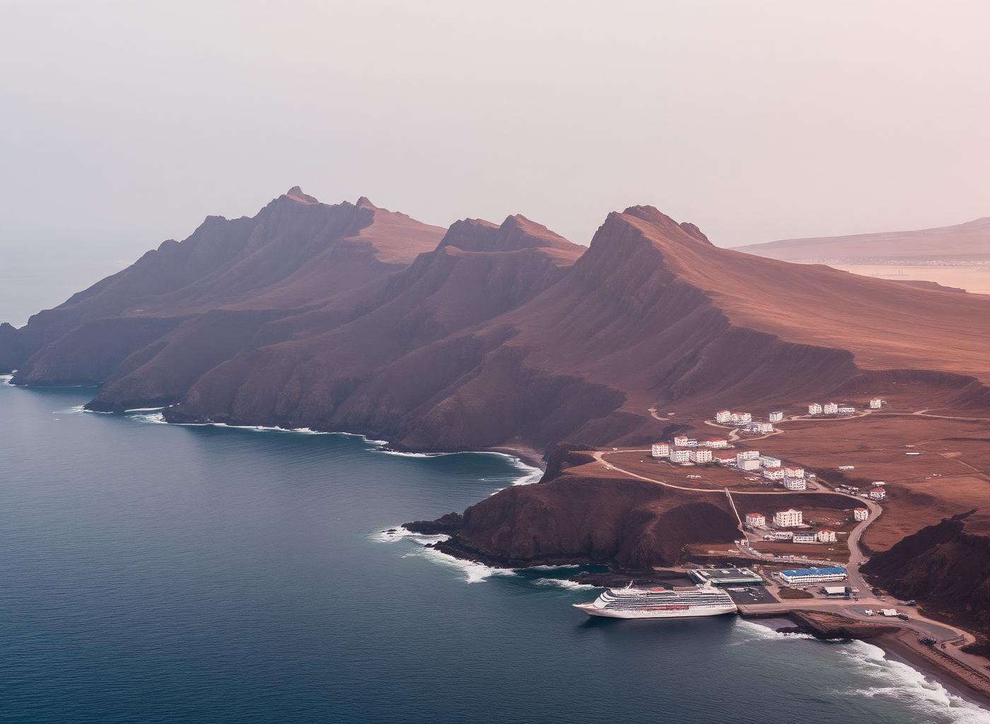 Atlantic coastline of Cape Verde at first light